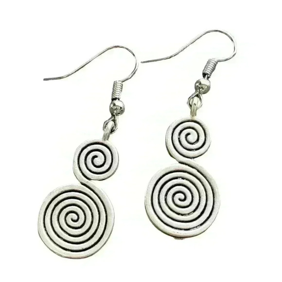 Spiral earrings dangle bohemian boho geometric earrings for women - Picture 8 of 11